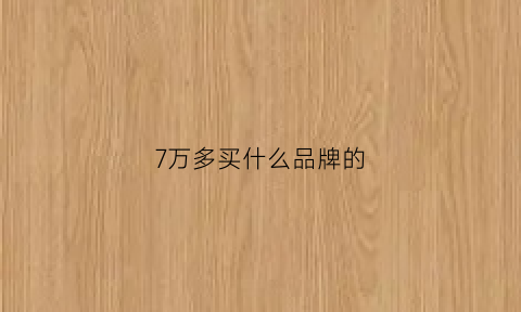 7万多买什么品牌的(7万多买什么品牌的车好)