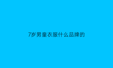 7岁男童衣服什么品牌的