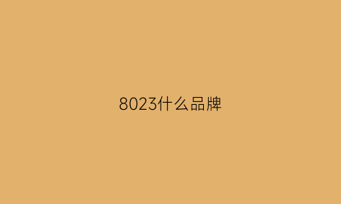 8023什么品牌(8020是什么牌子)