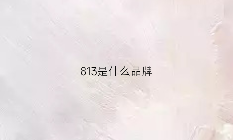 813是什么品牌(813是什么东西)