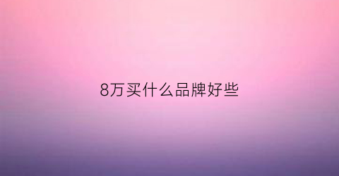 8万买什么品牌好些(8万买什么品牌好些的车)