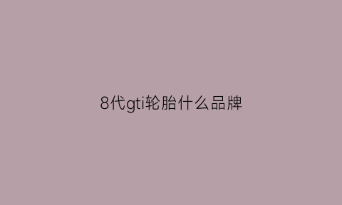 8代gti轮胎什么品牌(8代gti轮毂可选)