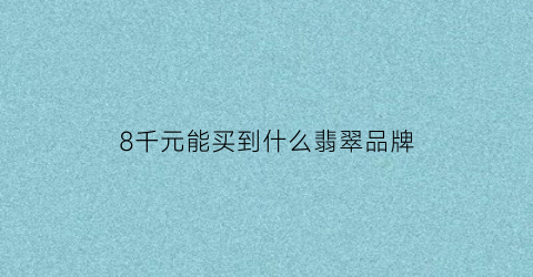 8千元能买到什么翡翠品牌(八千元的翡翠玉镯怎么样)