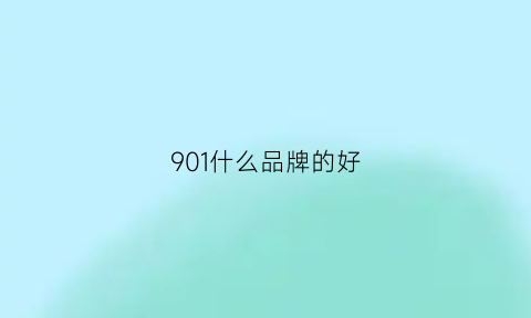 901什么品牌的好