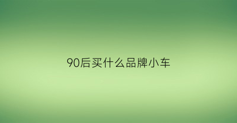 90后买什么品牌小车(年轻人90后买什么车好)