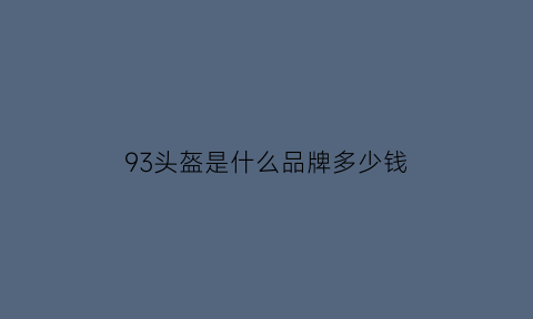 93头盔是什么品牌多少钱(93头盔图片)