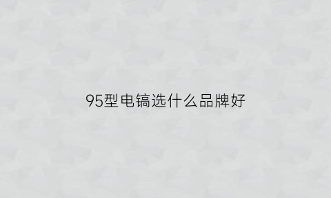 95型电镐选什么品牌好(95型电镐选什么品牌好耐用)