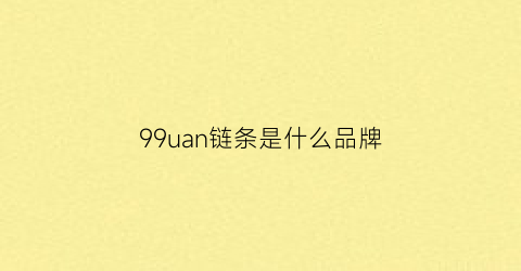 99uan链条是什么品牌(pc991链条)