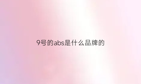 9号的abs是什么品牌的(九号abs多少码介入)