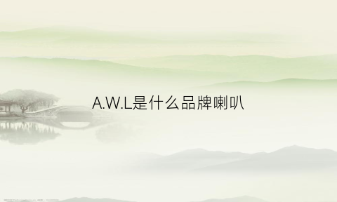 A.W.L是什么品牌喇叭