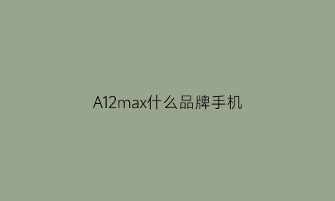 A12max什么品牌手机(a12max手机参数)