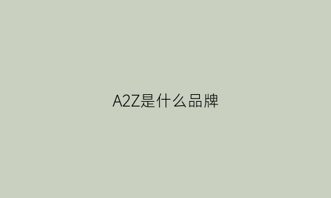 A2Z是什么品牌(a+a2是什么牌子的鞋)