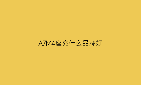 A7M4座充什么品牌好(a7m3用哪个充电口)