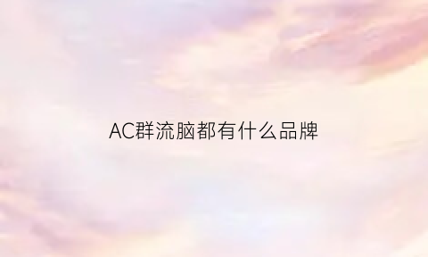 AC群流脑都有什么品牌