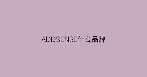 ADDSENSE什么品牌(addi是什么牌子)