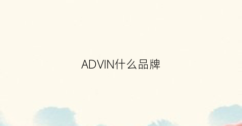 ADVIN什么品牌(advini)