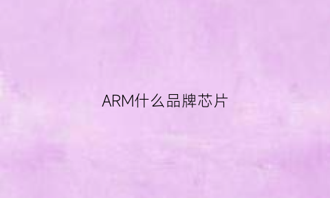 ARM什么品牌芯片(arm芯片是什么)