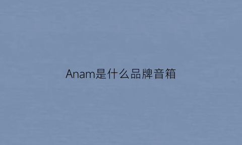 Anam是什么品牌音箱(am是什么音箱牌子)