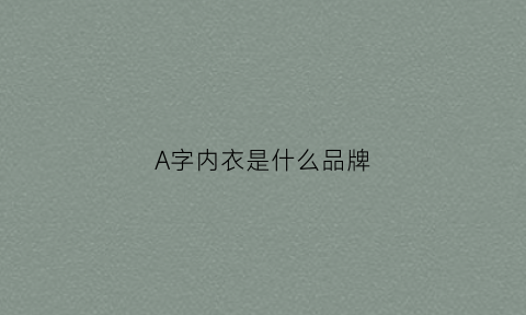 A字内衣是什么品牌