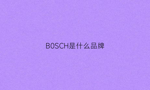 B0SCH是什么品牌