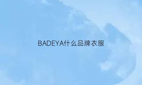 BADEYA什么品牌衣服(badboy什么牌子衣服)