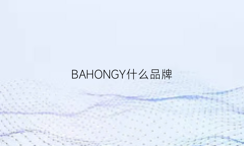 BAHONGY什么品牌(bauhn是什么牌子)