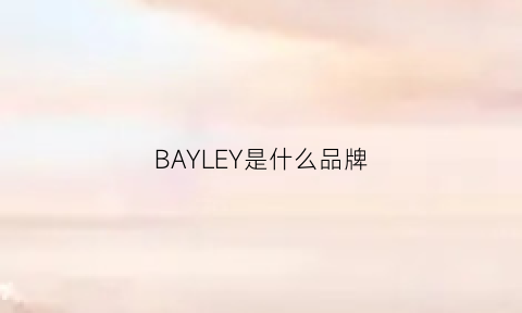 BAYLEY是什么品牌(bayside是什么牌子)