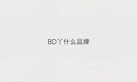 BD丫什么品牌(bdy是什么牌子)