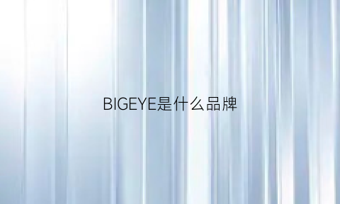 BIGEYE是什么品牌(big是什么牌子)