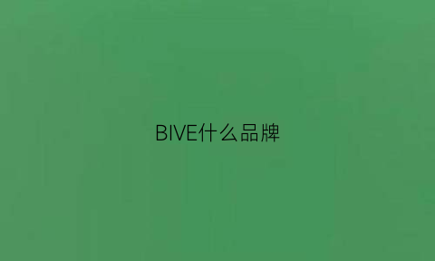 BIVE什么品牌(biviix是什么牌子)