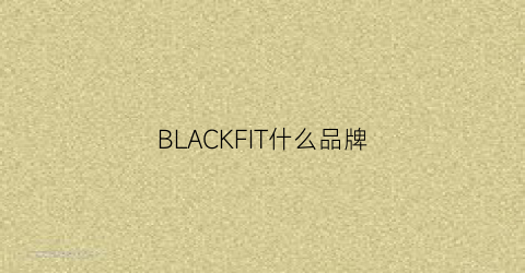 BLACKFIT什么品牌(blackflag品牌)
