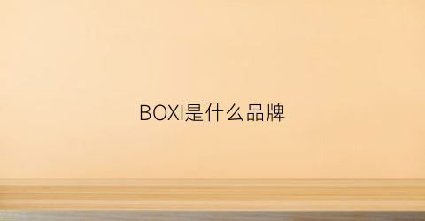 BOXI是什么品牌