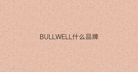 BULLWELL什么品牌(bewell什么牌子)