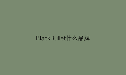 BlackBullet什么品牌(black是啥品牌)