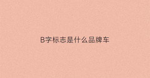 B字标志是什么品牌车(b的标志是什么车牌子)