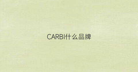 CARBI什么品牌(car是什么品牌)