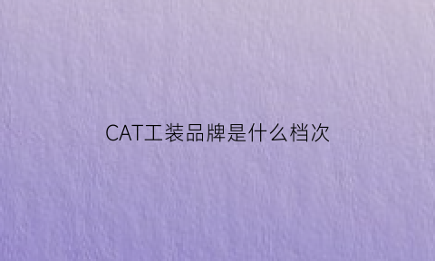CAT工装品牌是什么档次