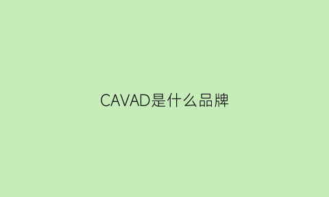 CAVAD是什么品牌(cav是哪个国家的品牌)