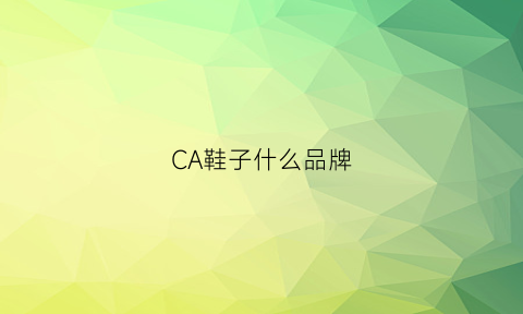 CA鞋子什么品牌(ca啥品牌)