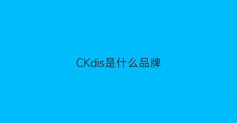 CKdis是什么品牌(ck是什么牌子什么档次)