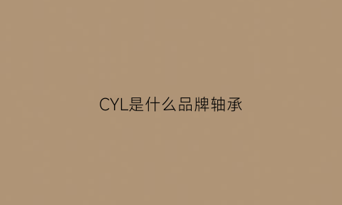 CYL是什么品牌轴承(lyc是什么牌子的轴承)