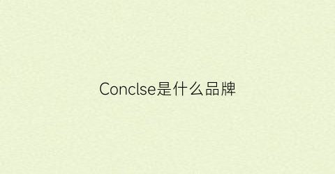 Conclse是什么品牌(concise是什么牌子的衣服)