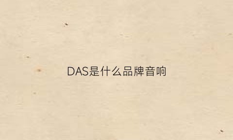 DAS是什么品牌音响(das音响价格)