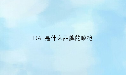 DAT是什么品牌的喷枪