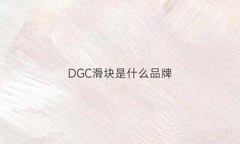 DGC滑块是什么品牌(cncd滑块是什么品牌)