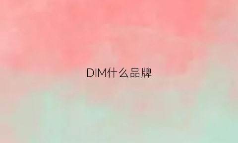 DIM什么品牌(dim是什么品牌)