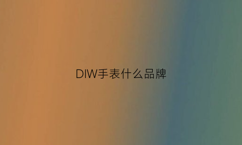 DIW手表什么品牌(divid手表)