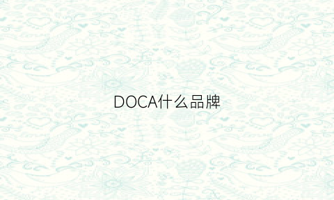 DOCA什么品牌(docam是什么牌子)