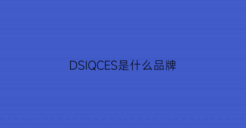 DSIQCES是什么品牌(dsl是什么牌子)