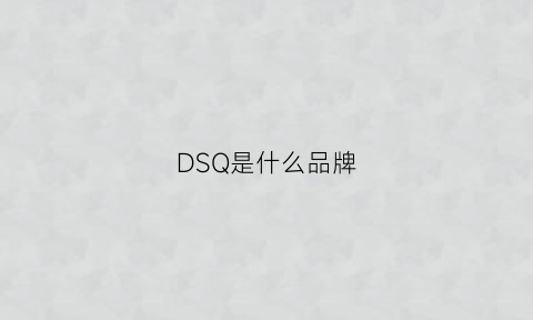 DSQ是什么品牌(dshui是什么品牌)